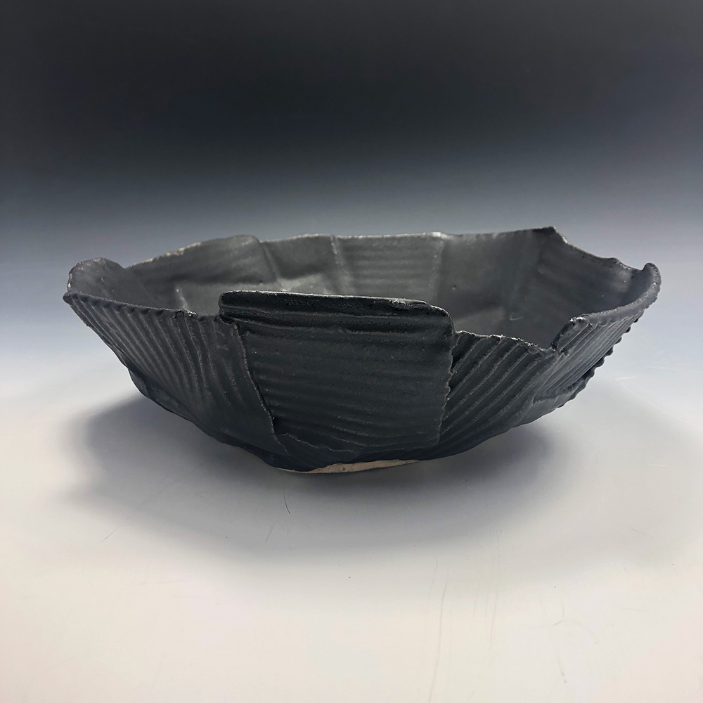 black serving bowl